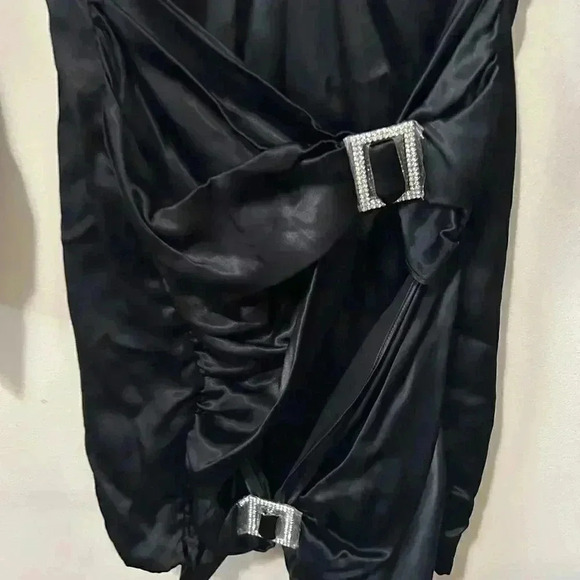 NWOT Zara JEWEL TRIM SATIN EFFECT DRESS  HOLIDAY/EVENT DRESS S - Picture 6 of 8